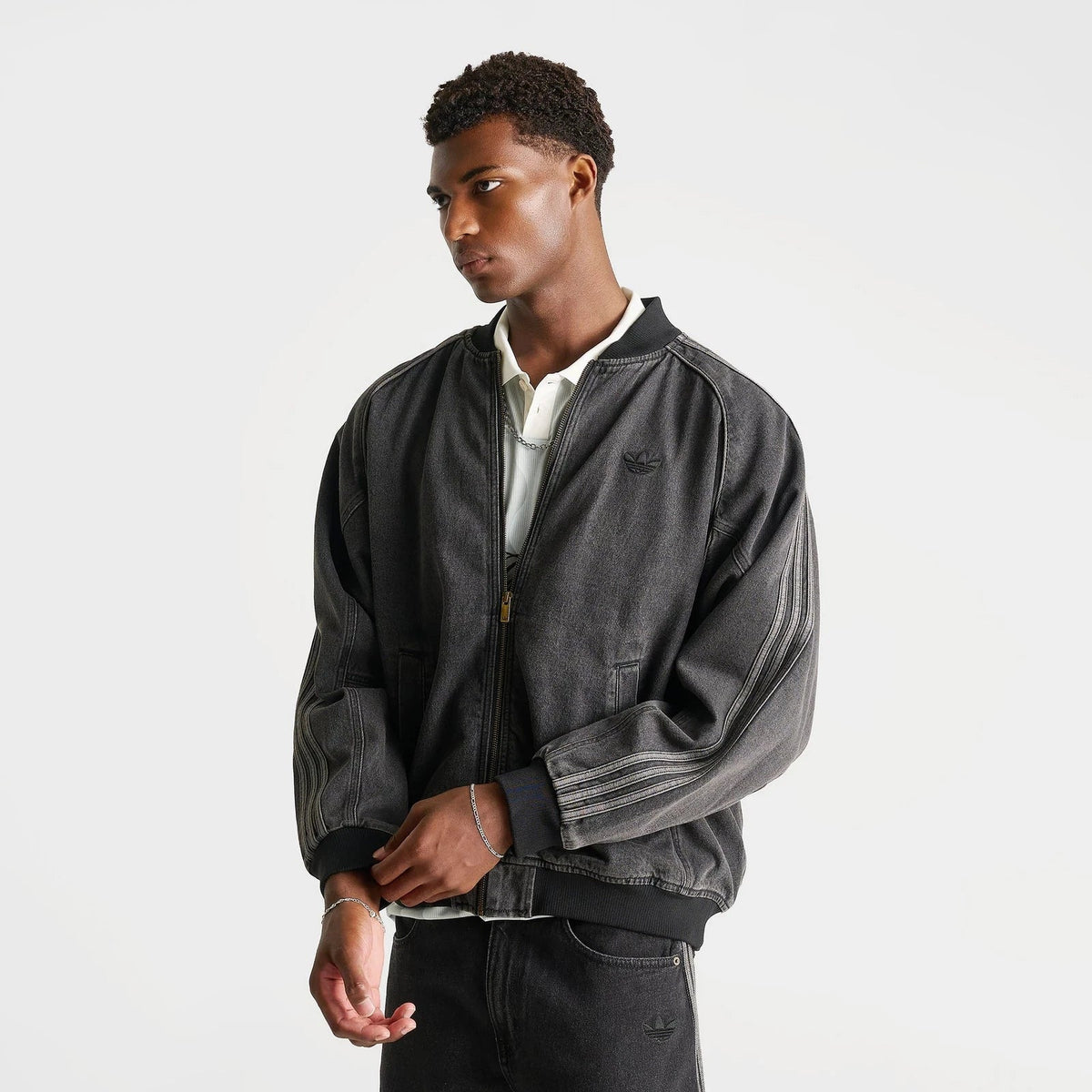 Men's Washed Denim Full-Zip Jacket