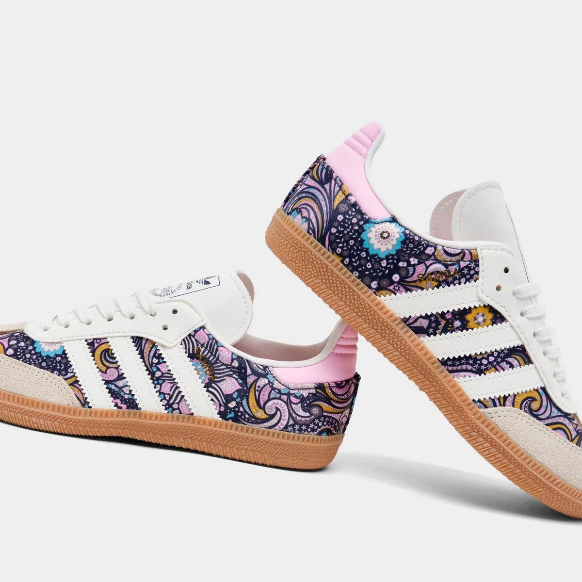 Girls' Little Kids' Floral Leather Sneakers