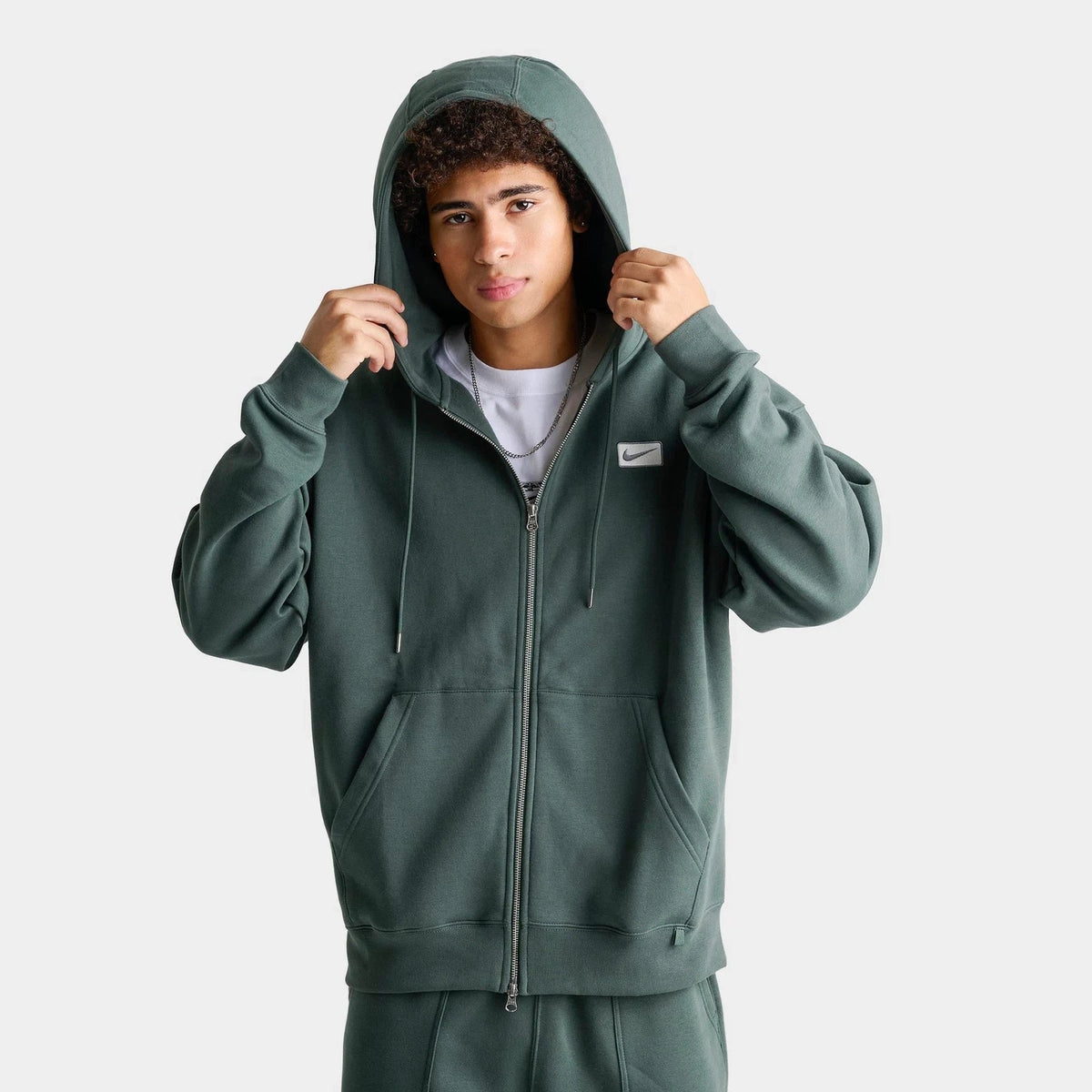 Men's Full-Zip Fleece Hoodie - Green