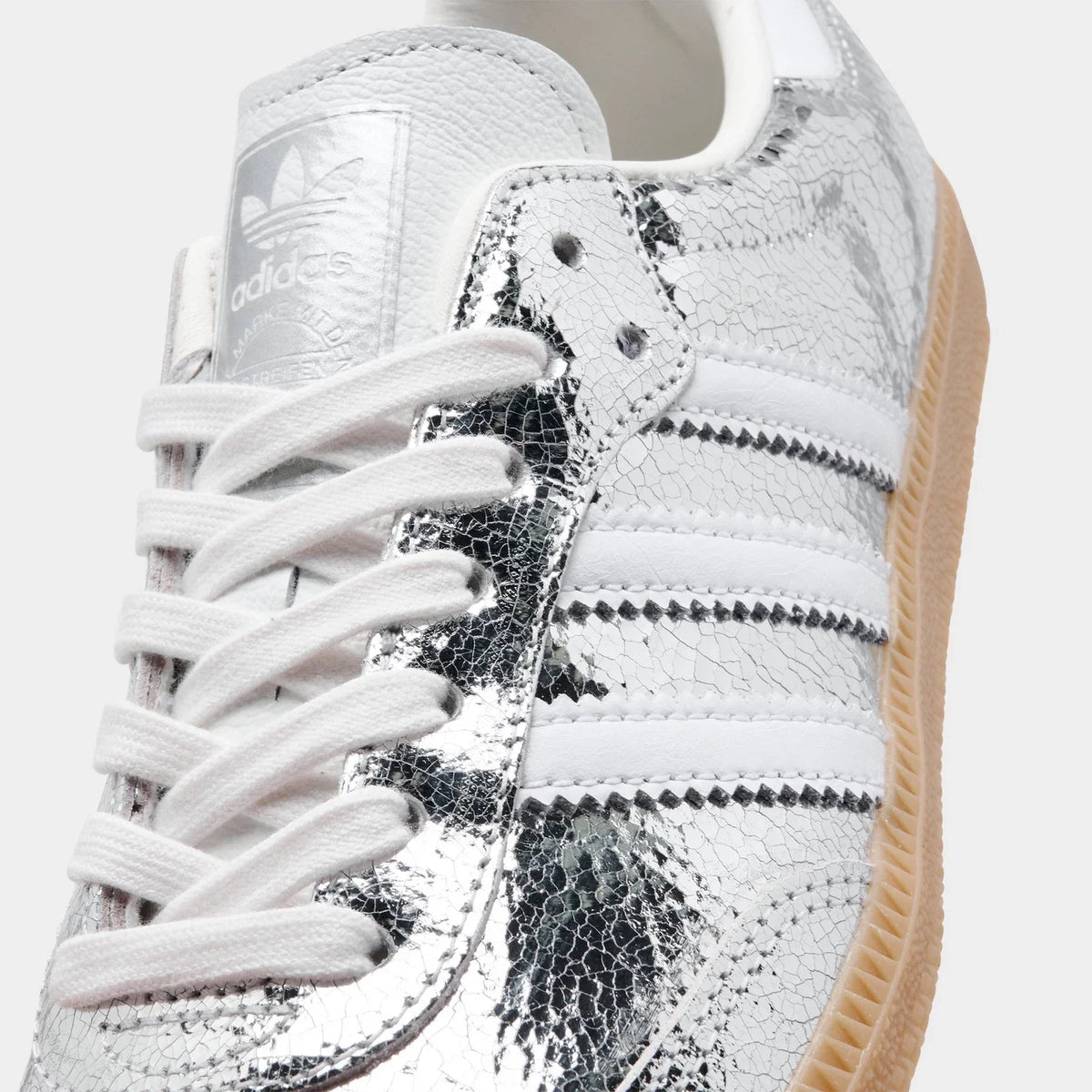 Women's Cracked Metallic Leather Sneakers