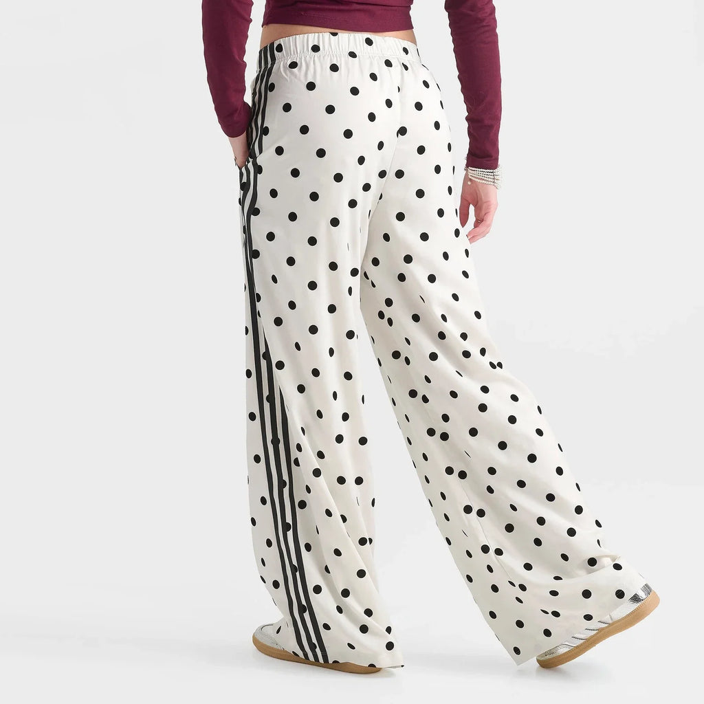 Women's Polka Dot Satin Wide-Leg Pants