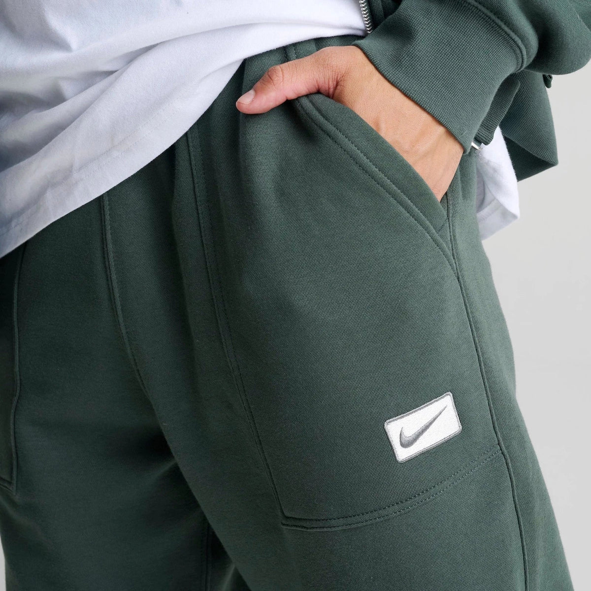 Men's Oversized Brushed Fleece Sweatpants - Green