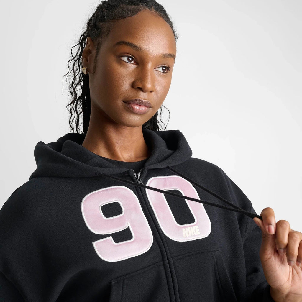 Women's Cropped Oversized Full-Zip Hoodie