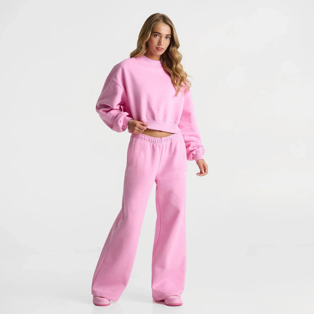 Women's Cropped Oversized Fleece Sweatshirt