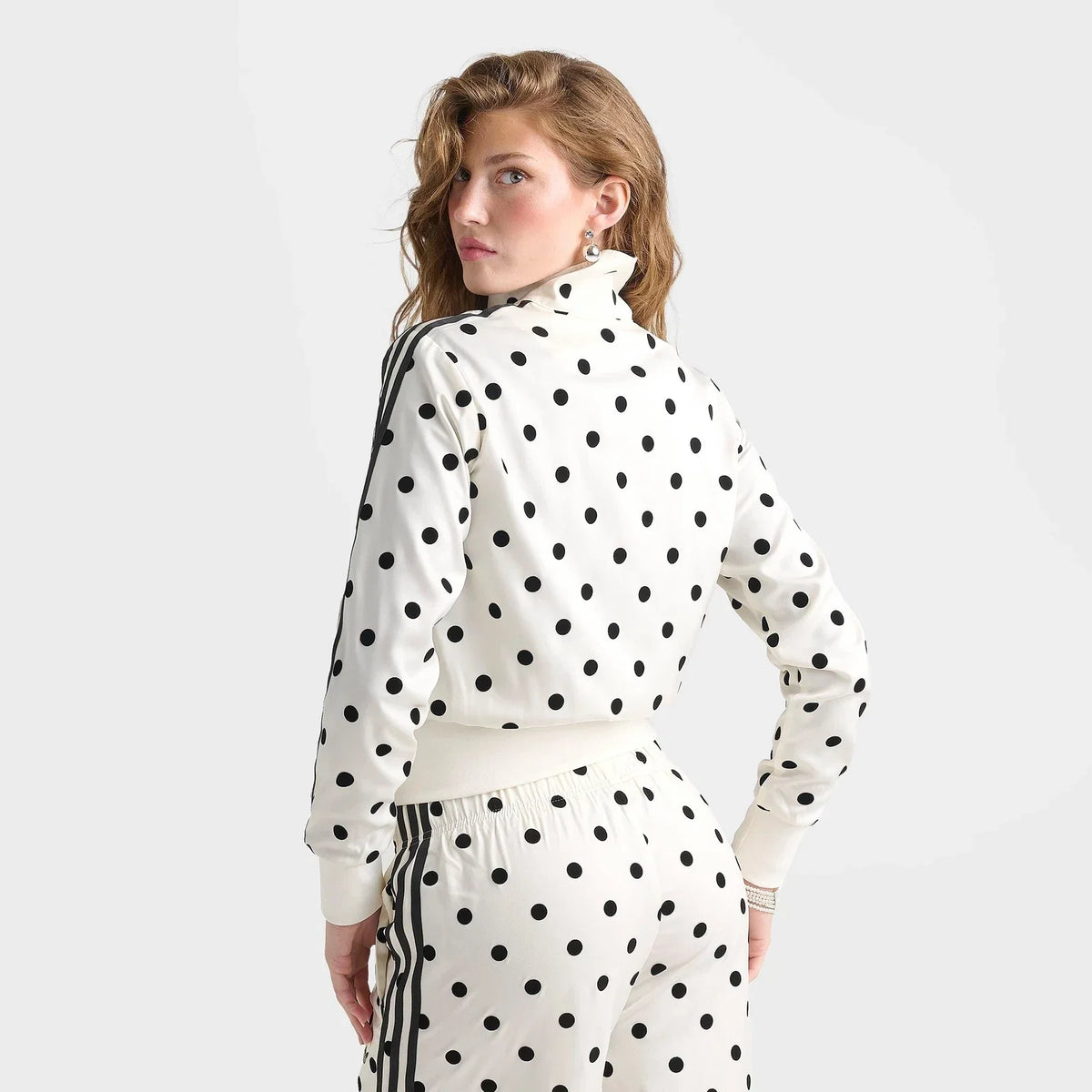 Women's Polka Dot Satin Track Jacket