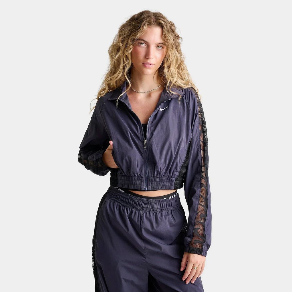Women's Cropped Lace-Detail Track Jacket