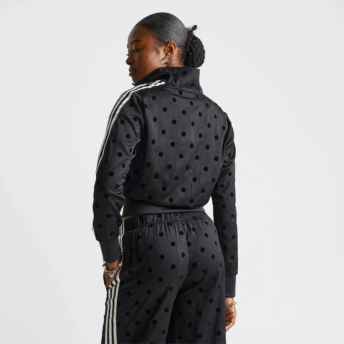 Women's Polka Dot Satin Track Jacket