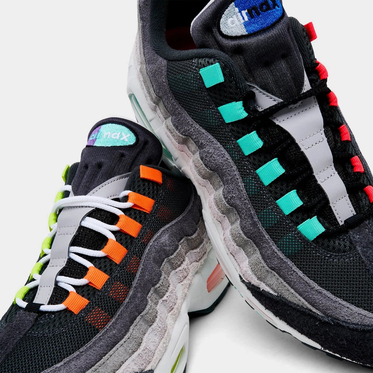 Men's Layered Mesh Leather Sneakers - Green