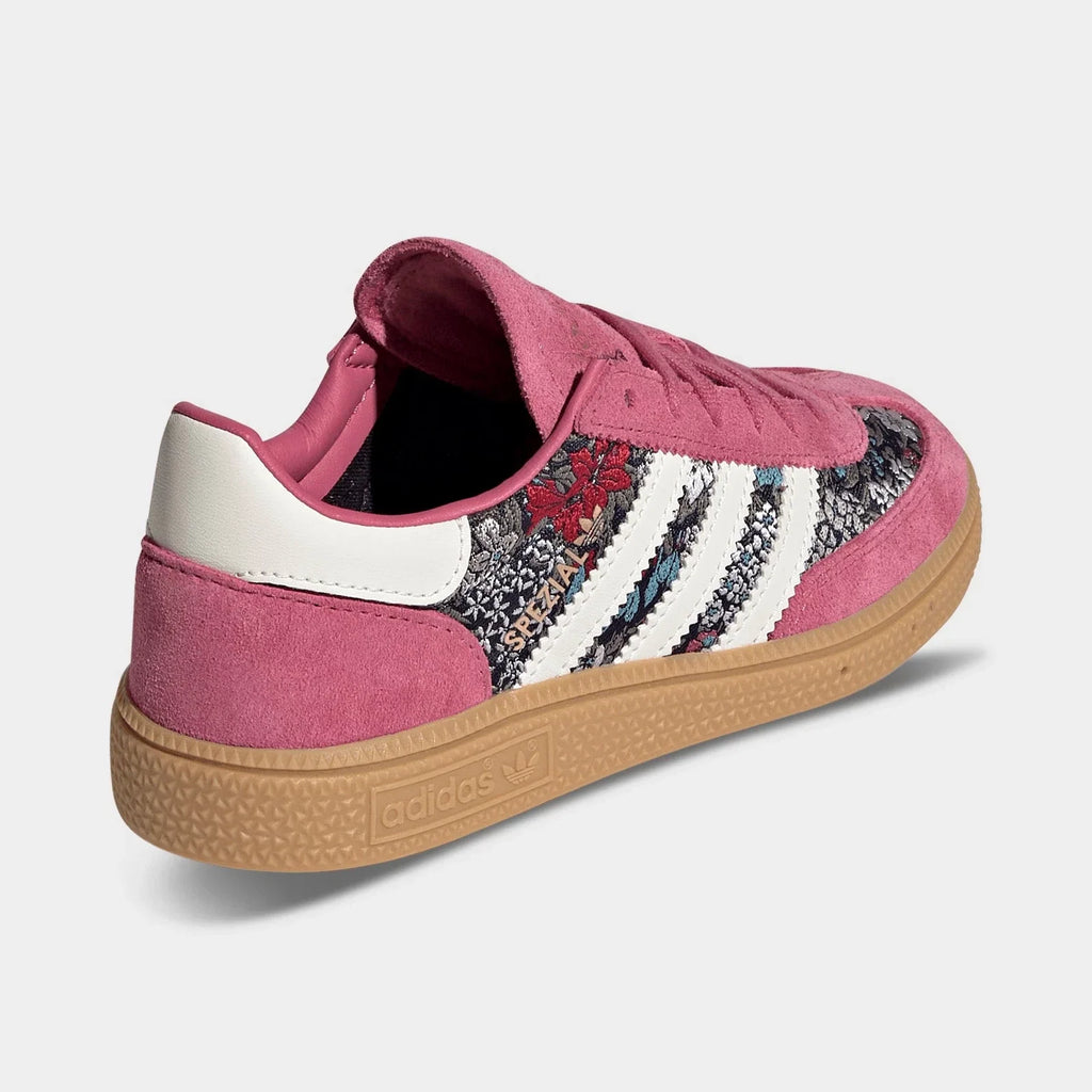 Girls' Floral Leather And Textile Sneakers