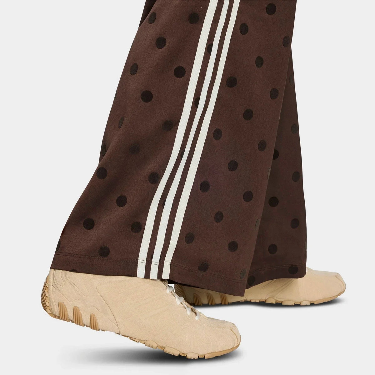 Women's Polka Dot Satin Wide-Leg Track Pants