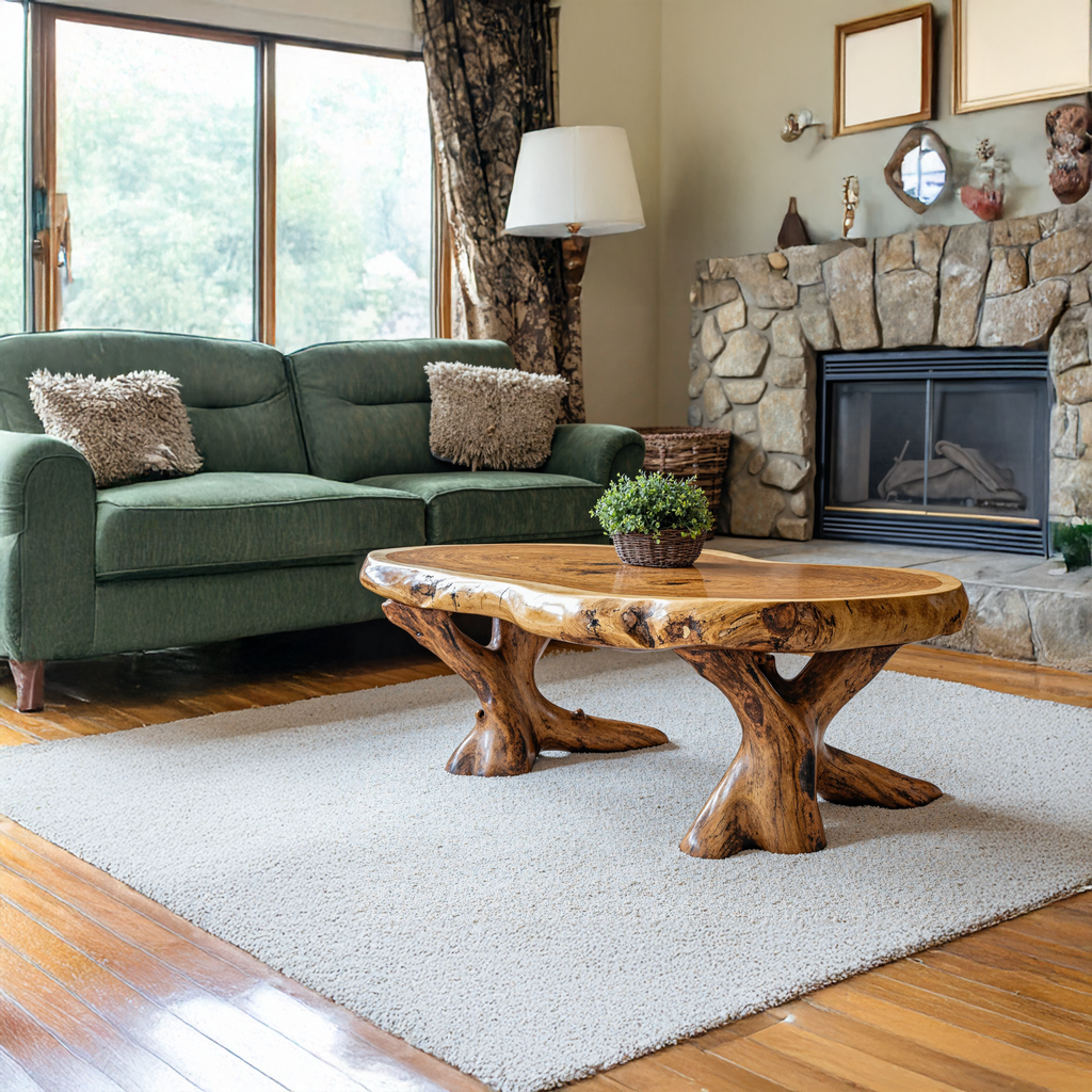 Natural Wood Coffee Table with Wax and Oil Finish - view 2